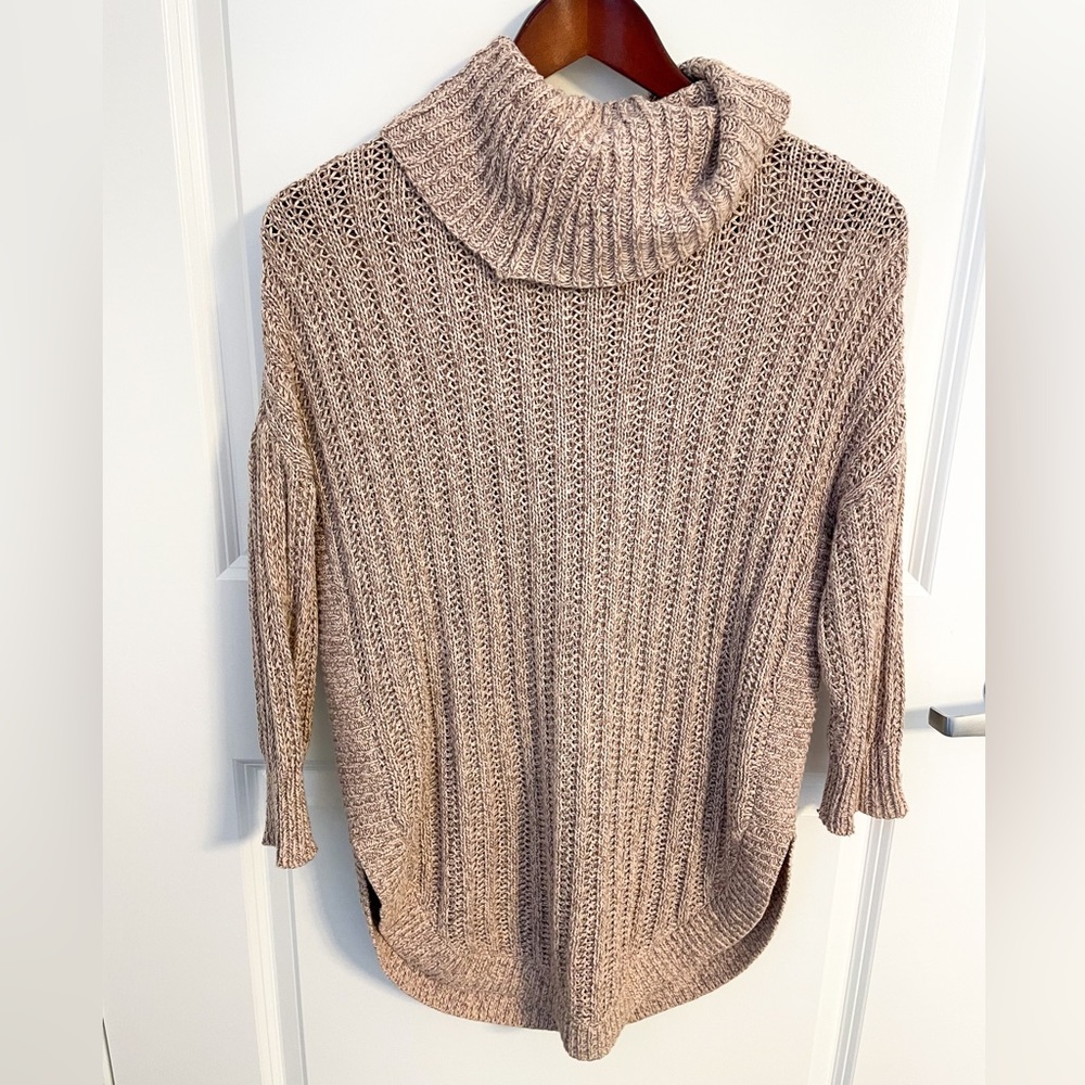Express tan knit cowl neck sweater - Picture 3 of 6